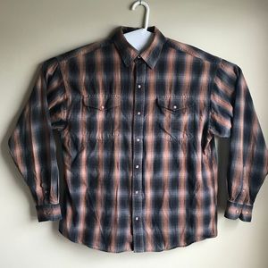 Panhandle Slim Pearl snap Plaid Buttonup shirt  XL